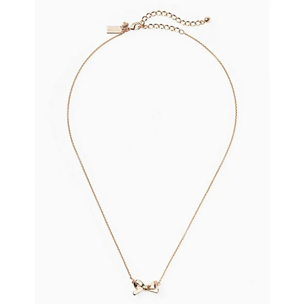 Kate Spade Iconic Gold Bow Pendant Chain Necklace Adjustable Length O/S Like New